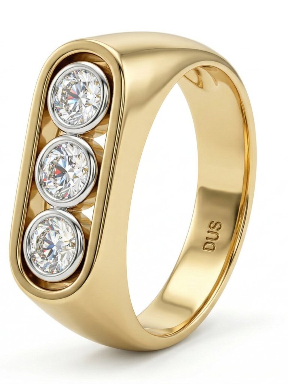 Vintage Two-Tone Diamond Bar Ring | 14K Gold | 1.00 ctw Natural Diamonds